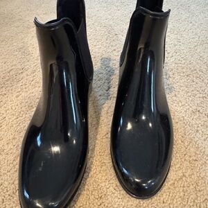 Black Chelsea Style Rain Boots